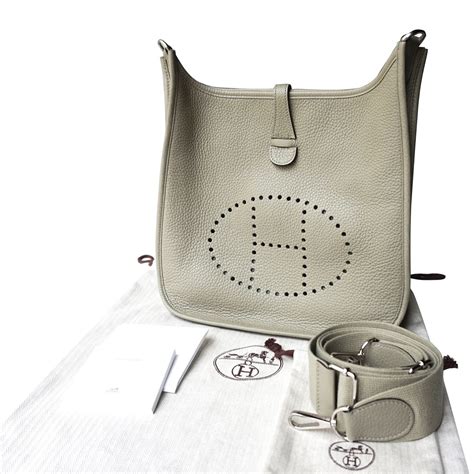 hermes grey evelyne bag|hermes evelyne sizes and prices.